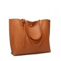Factory direct sale 2020 new women's shoulder bag fashion tassel Tote Bag Korean lychee pattern women's bag cross border