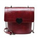 New texture small bag women  new ins mix and match Vintage bucket bag peach heart lock chain single shoulder slant
