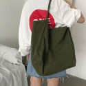 South Korean ins super fire canvas bag, women's one shoulder big bag, chic literature and art student's versatile portable large capacity shopping bag
