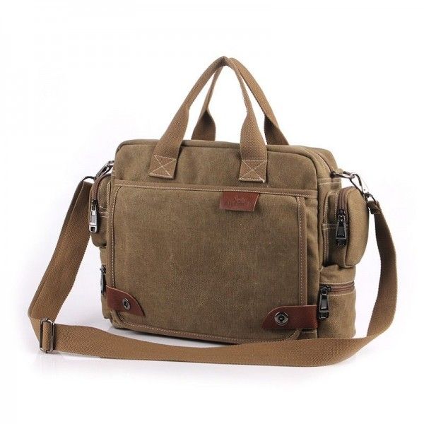 Cross border Red Canvas Single Shoulder Bag Messenger Handbag horizontal multi-functional business leisure briefcase Commuter Bag