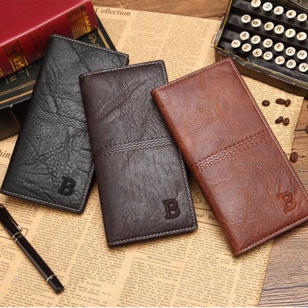 Manufacturer direct sales Long Wallet men's Korean retro soft leather wallet multi card wallet set foreign trade source