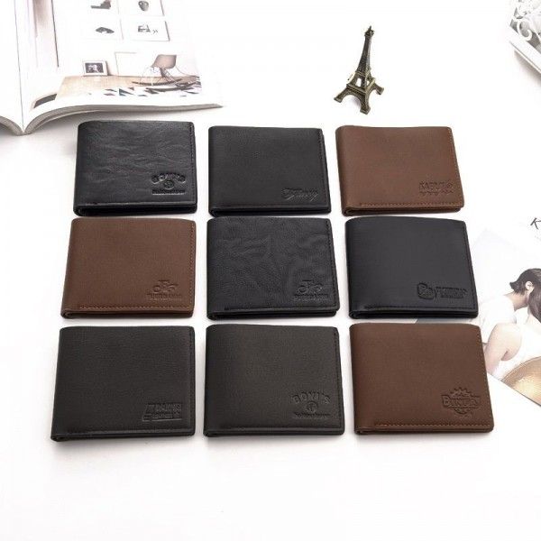 2019 new business Faux Leather Men's short men's wallet burning wallet wallet ticket holder manufacturer direct sales