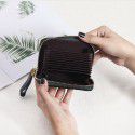 Leather small card bag female laser multi card position organ zipper Lingge leather zero wallet Mini cow leather card clip ins
