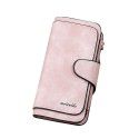 New buckle women's Korean wallet big 30% discount fashion women's bag multi card women's wallet frosted two-color fabric 