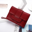  new women's wallet Japan and South Korea buckle simple multi card position wallet medium and long zipper zero wallet wholesale 