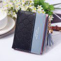 Embossed craft women's temperament wallet short 20% off Japan and South Korea small fresh buckle Wallet Zipper polyester zero wallet 