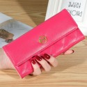  new Pu women's wallet long 30% off Korean handbag buckle Lingge embroidered multi Card Wallet 