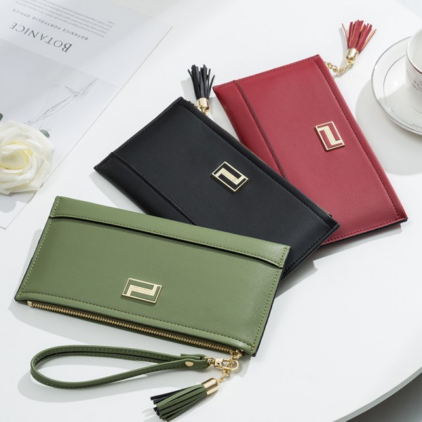 New PU leather women's handbag wholesale large capacity zipper wallet direct selling Korean fashion thin mobile phone bag 
