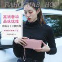 Korean version solid color soft face long wallet fashion high-capacity double-layer mobile phone Pocket Wallet Gift 