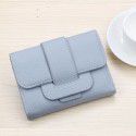 New Korean solid color drawstring 30% discount short wallet Korean small fresh zipper student change buckle Wallet 