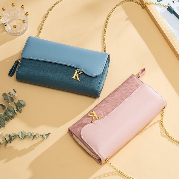 new women's wallet simple fashion multifunctional horizontal mobile phone bag summer versatile single shoulder diagonal bag 