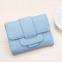 New Korean solid color drawstring 30% discount short wallet Korean small fresh zipper student change buckle Wallet 