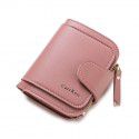 Women's wallet  new simple and fashionable short wallet wholesale three fold zipper Pu zero wallet customization 