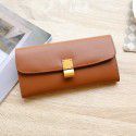Foreign trade  new women's Korean version Long Wallet big brand fashion simple leather tofu Wallet