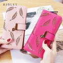 new women's wallet hollowed out leaf wallet wallet Korean version two fold zipper long card bag hand bag 