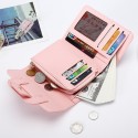  new women's wallet Japan and South Korea buckle simple multi card position wallet medium and long zipper zero wallet wholesale 