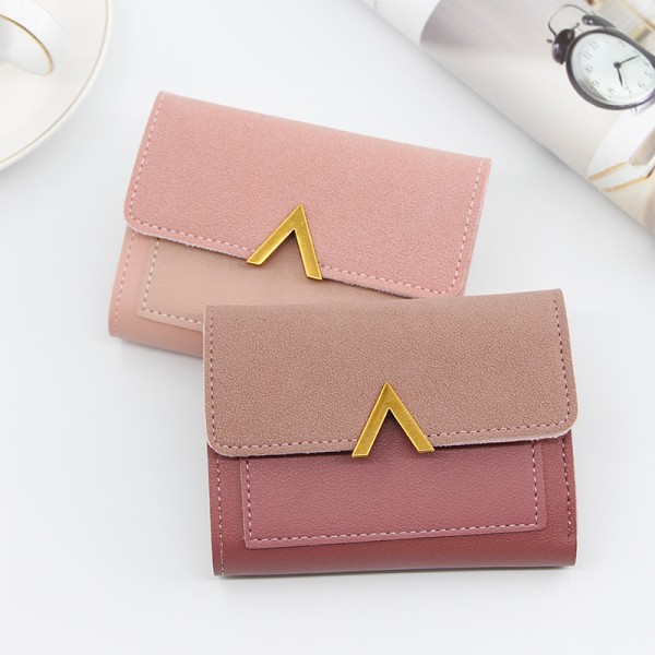 2019 new Korean simple women's wallet short large capacity girls' wallet student small card bag zero wallet 