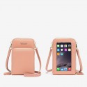  candy color new large capacity three pull touch screen mobile phone bag zero wallet women's diagonal bag 