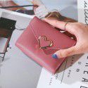 Factory direct sales wholesale  New Retro small fresh metal heart-shaped short wallet women's Student Wallet 