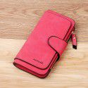 New buckle women's Korean wallet big 30% discount fashion women's bag multi card women's wallet frosted two-color fabric 
