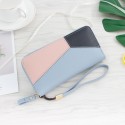 2019 new Korean women's wallet long splicing candy color girls' mobile phone bag women's zipper handbag 