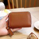 New  women's leather organ card bag zero wallet short clip coin bag multi card holder
