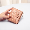  thin foreign trade wallet women's leather Lingge short card bag ins lovely zero wallet sheepskin Wallet