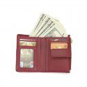  women's short wallet leather sheepskin clip ultra thin folding card bag zipper small zero wallet pure