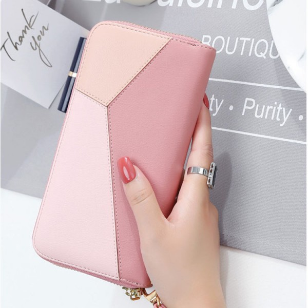 New Fashion genuine leather women's handbag Long Wallet antimagnetic women's purse splicing fashion handbag