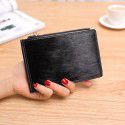 New women's long card bag ultra thin multi card holder zipper zero wallet leather horsehair Wallet Card Case