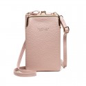  new wallet solid color soft face Korean fashion style double-layer mobile phone bag medium long Pu zero wallet 