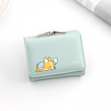 2019 new Korean women's wallet short cartoon dog zero wallet 30% coin bag buckle small wallet 