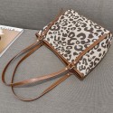 Foreign trade women's bag  new fashion high-capacity leopard hand-held shoulder bag commuting versatile armpit tote bag wholesale 