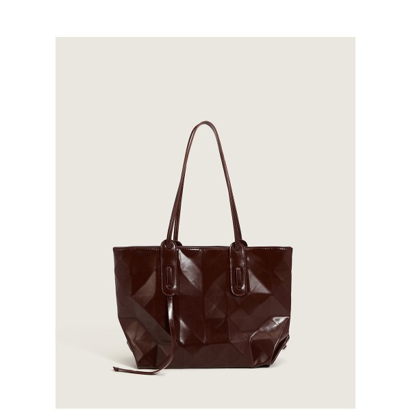 Large capacity cross-border women's bag autumn and winter new triangle three-dimensional women's Tote Bag trend single shoulder bag texture handbag 