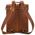 Men's Leather Backpack retro flip backpack Crazy Horse Leather multifunctional Single Shoulder Messenger Bag multipurpose handbag 