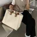 Simple canvas portable women's bag trend fashion fashion women's big bag tot one shoulder trend  autumn and winter new women's bag