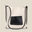  Korean version new contrast canvas one shoulder bag ins leisure easy to take large capacity student messenger canvas bag 