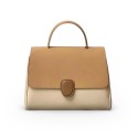  new fashion temperament simple cowhide solid color handbag large capacity color matching lovely Single Shoulder Bag Messenger Bag 
