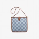 2021 autumn and winter new checkerboard bucket bag women's high-capacity Canvas Tote Bag commuting Single Shoulder Messenger women's bag 