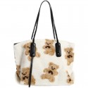 2021 autumn and winter new lamb fur bag cute bear portable large capacity tote bag shopping bag 