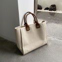 Simple canvas portable women's bag trend fashion fashion women's big bag tot one shoulder trend  autumn and winter new women's bag