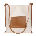  Korean version new contrast canvas one shoulder bag ins leisure easy to take large capacity student messenger canvas bag 
