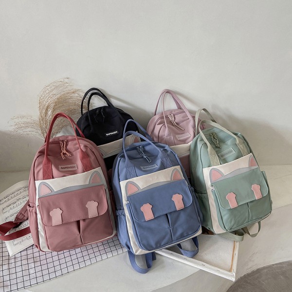  new backpack schoolbag female Korean version simple foreign style student travel leisure backpack 