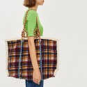 Autumn and winter new women's British Woolen Bag European and American women's large capacity tot bag woolen Plaid bag wholesale 