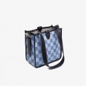 2021 autumn and winter new checkerboard bucket bag women's high-capacity Canvas Tote Bag commuting Single Shoulder Messenger women's bag 