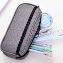 Deli stationery 66782 pencil bag student pencil box solid color simple stationery box large capacity multifunctional zipper bag 