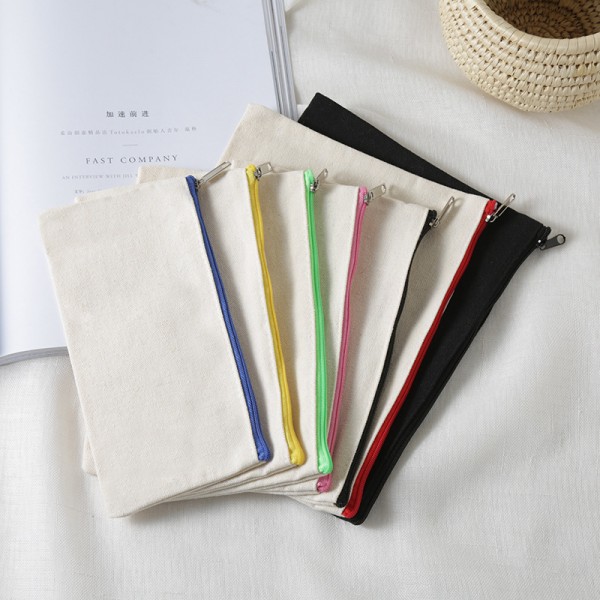 Color zipper graffiti polyester canvas cotton pen bag storage bag zero wallet size printed pattern manufacturer wholesale 