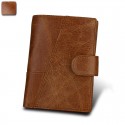  top leather men's wallet Vintage men's wallet RFID European and American fashion wallet real pickup bag 