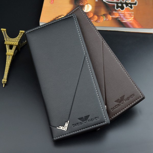 Men's wallet men's long thin vertical youth soft leather clip 30% off multi card slot high-capacity fashion new wallet 