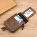 carrken new men's wallet retro horizontal zipper zero wallet multifunctional card card card certificate bag 